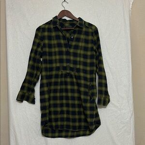 Banana Republic Green Plaid Shirt Dress